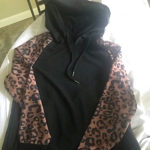 Women’s leopard and black hoodie